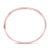 14kt Rose Gold Womens Round Diamond Bypass Bangle Bracelet 1.00 Cttw
