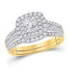 14kt Yellow Gold Womens Princess Diamond Bridal Wedding Engagement Ring Band Set 2.00 Cttw (Certified)