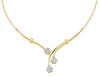 14kt Yellow Gold Womens Round Diamond Flower Cluster Cocktail Necklace 1/4 Cttw