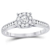 14kt White Gold Womens Round Diamond Solitaire Bridal Wedding Engagement Ring 1/2 Cttw