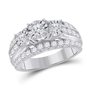 14kt White Gold Womens Round Diamond Bridal Wedding Engagement Ring Band Set 2.00 Cttw (Certified)