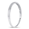 14kt White Gold Womens Round Diamond 3-Row Bangle Bracelet 1-7/8 Cttw