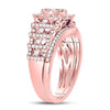 14kt Rose Gold Womens Round Diamond Bridal Wedding Engagement Ring Band Set 1.00 Cttw