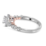 14kt Two-tone White Rose Gold Womens Round Diamond Solitaire Bridal Wedding Engagement Ring 3/4 Cttw (Certified)