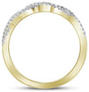 14kt Yellow Gold Womens Round Diamond Twist Stackable Band Ring 1/6 Cttw