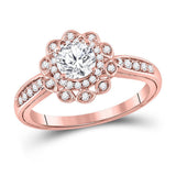 14kt Rose Gold Womens Round Diamond Solitaire Bridal Wedding Engagement Ring 1.00 Cttw (Certified)