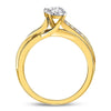 14kt Yellow Gold Womens Round Diamond 2-stone Bridal Wedding Engagement Ring 1/2 Cttw (Certified)
