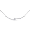 14kt White Gold Womens Round Diamond Bar 2-stone Necklace 1.00 Cttw (Certified)