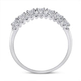14kt White Gold Womens Round Diamond Classic Anniversary Band Ring 1.00 Cttw