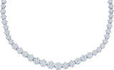 14kt White Gold Womens Round Diamond Flower Cluster Cocktail Necklace 10.00 Cttw