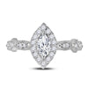 14kt Two-tone Gold Womens Marquise Diamond Solitaire Bridal Wedding Engagement Ring 3/4 Cttw (Certified)