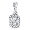 14kt White Gold Womens Round Diamond Fashion Dangle Earrings 1/2 Cttw