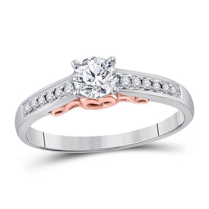 14kt White Gold Womens Round Diamond Solitaire Bridal Wedding Engagement Ring 1/2 Cttw (Certified)