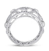 14kt White Gold Womens Round Diamond Modern Fashion Band Ring 1.00 Cttw