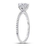 14kt White Gold Womens Round Diamond Solitaire Bridal Wedding Engagement Ring 1.00 Cttw (Certified)