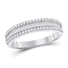 14kt White Gold Womens Round Diamond Anniversary Band Ring 1/2 Cttw