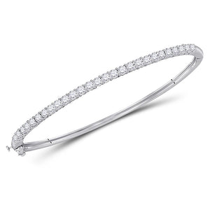 14kt Yellow Gold Womens Round Diamond Timeless Bangle Bracelet 2.00 Cttw