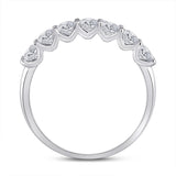 14kt White Gold Womens Round Diamond Classic Anniversary Band Ring 1.00 Cttw