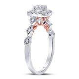 14kt Two-tone Gold Womens Round Diamond Solitaire Bridal Wedding Engagement Ring 3/4 Cttw (Certified)
