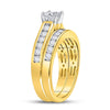 14kt Yellow Gold Womens Princess Diamond Bridal Wedding Engagement Ring Band Set 1-1/2 Cttw (Certified)