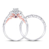 14kt Two-tone Gold Womens Round Diamond Bridal Wedding Engagement Ring Band Set 3/4 Cttw (Certified)