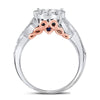 14kt White Gold Womens Princess Diamond Bridal Wedding Engagement Ring Band Set 1.00 Cttw
