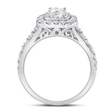 14kt White Gold Womens Princess Diamond Solitaire Bridal Wedding Engagement Ring 1-1/5 Cttw (Certified)