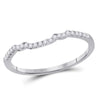 14kt White Gold Womens Round Diamond Band Ring Guard Enhancer 1/10 Cttw