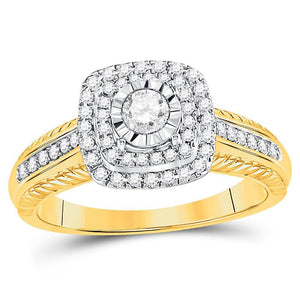 14kt Yellow Gold Womens Round Diamond Solitaire Bridal Wedding Engagement Ring 1/2 Cttw (Certified)