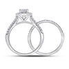 14kt White Gold Womens Round Diamond Bridal Wedding Engagement Ring Band Set 1-1/2 Cttw (Certified)