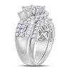 14kt White Gold Womens Princess Diamond Bridal Wedding Engagement Ring Band Set 1-3/4 Cttw