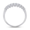 14kt White Gold Womens Round Diamond Anniversary Band Ring 1.00 Cttw