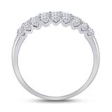 14kt White Gold Womens Round Diamond Anniversary Band Ring 1.00 Cttw