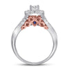 14kt Two-tone Gold Womens Round Diamond Bridal Wedding Engagement Ring Band Set 1.00 Cttw (Certified)