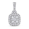 14kt White Gold Womens Round Diamond Fashion Dangle Earrings 1/2 Cttw