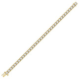 14kt Yellow Gold Womens Round Diamond Timeless Tennis Bracelet 5.00 Cttw