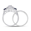 14kt White Gold Womens Princess Diamond Bridal Wedding Engagement Ring Band Set 1.00 Cttw (Certified)