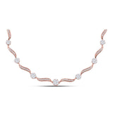 14kt White Gold Womens Round Diamond Cocktail Cluster Necklace 2-1/2 Cttw