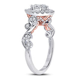 14kt Two-tone Gold Womens Marquise Diamond Solitaire Bridal Wedding Engagement Ring 3/4 Cttw (Certified)