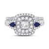 14kt White Gold Womens Princess Diamond Bridal Wedding Engagement Ring Band Set 1.00 Cttw (Certified)