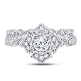 14kt Two-tone Gold Womens Round Diamond Bridal Wedding Engagement Ring Band Set 3/4 Cttw (Certified)