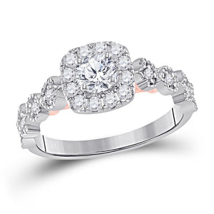 14kt Two-tone Gold Womens Round Diamond Solitaire Bridal Wedding Engagement Ring 3/4 Cttw (Certified)