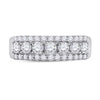 14kt White Gold Womens Round Diamond Classic Anniversary Band Ring 1.00 Cttw
