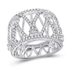 14kt White Gold Womens Round Diamond Modern Fashion Band Ring 1.00 Cttw