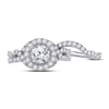 14kt White Gold Womens Round Diamond Bridal Wedding Engagement Ring Band Set 2.00 Cttw (Certified)