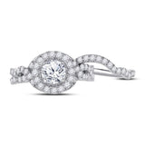 14kt White Gold Womens Round Diamond Bridal Wedding Engagement Ring Band Set 2.00 Cttw (Certified)