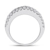 14kt White Gold Womens Round Diamond Anniversary Band Ring 2.00 Cttw