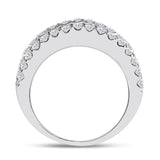 14kt White Gold Womens Round Diamond Anniversary Band Ring 2.00 Cttw