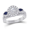 14kt White Gold Womens Round Diamond Bridal Wedding Engagement Ring Band Set 1.00 Ctw (Certified)