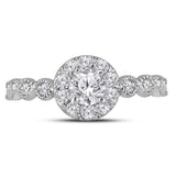 14kt Two-tone Gold Womens Round Diamond Solitaire Bridal Wedding Engagement Ring 3/4 Cttw (Certified)